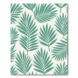 Coastal Beach Lush Green Palm Frond Area Rug