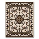 Beige Traditional Persian Sunburst Medallion Rug