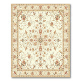 Traditional Persian Ivory Persian Floral Medallion Area Rug