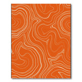 Burnt Orange Marble Wave Abstract Area Rug