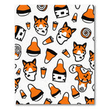 Cute Fox Candy Corn Halloween Rug