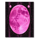 Cosmic Pink Moon Geometric Area Rug