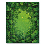 Glowing Firefly Forest Leaves Rug
