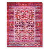 Red Vibrant Red Tribal Geometric Area Rug