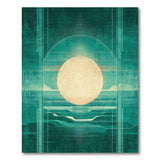 Teal Geometric Sun Area Rug