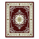 ODIKA Washable Red Traditional Medallion Area Rug - Low Pile Non-Slip Vintage Carpet