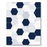 Geometric Modern Navy Hexagon Geometric Area Rug