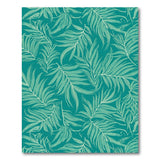 ODIKA Washable Teal Tropical Palm Leaf Area Rug, Non-Slip Low Pile Rug