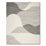 Abstract Area Sweeping Grey Waves Abstract Area Rug