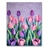 Vibrant Purple Pink Tulip Floral Area Rug