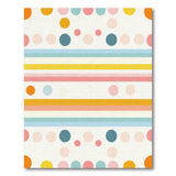 Vibrant Multi-Color Polka Dots Stripes Area Rug