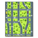 Multi-color and Patterns Cartoon City Streets Kids Play Rug