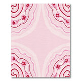 Pink Wavy Floral Swirl Area Rug
