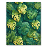 Lush Variegated Monstera Green Area Rug