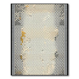 Beige Hexagon Grid Area Rug with Orange Accents