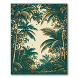 ODIKA Vintage Tropical Jungle Washable Area Rug - Low Pile Non-Slip Palm Tree Rug