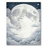 Dreamy Cartoon Moon Clouds Area Rug