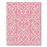 Pink Trellis Floral Rug with Birds and Vines
