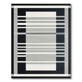 Modern Black White Geometric Grid Geometric Modern Area Rug