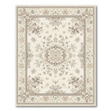 Beige Floral Medallion Vintage Area Rug
