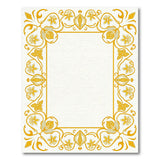 Elegant Gold Floral Ornate Border Rug