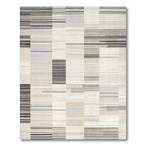 Grey Modern Geometric Block Stripe Area Rug
