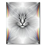 Geometric Cat Line Art Washable Area Rug
