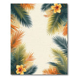 Coastal Palm Leaf Hibiscus Tropical Rug