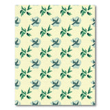 Teal Birds and Green Leaves Abstract Pattern Rug