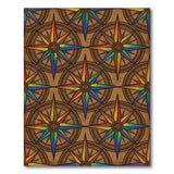 Multi-color and Patterns Rainbow Compass Star Area Rug