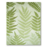 Floral Vintage Green Fern Leaf Area Rug
