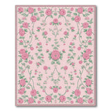 Blush Pink Peony Floral Floral Vintage Area Rug