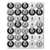 8-Ball Black White Geometric Area Rug