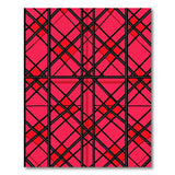 Vibrant Pink Black Plaid Geometric Area Rug