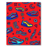 Playful Sneaker Doodle Area Rug