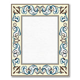 Ornate Blue Swirl Persian Border Area Rug