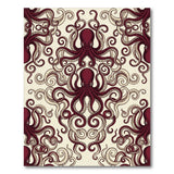 Red Octopus Swirl Area Rug