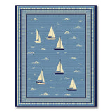 Nautical Sailboat Blue Area Rug