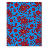 Bold Red Flowers on Vibrant Blue Floral Rug