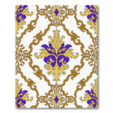 Purple Gold Ornate Floral Damask Rug