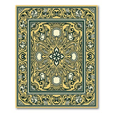 Ornate Gold Medallion Persian Traditional Persian Area Rug