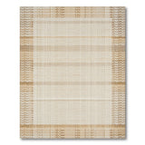 Beige Woven Area Rug with Tan Zigzag Borders