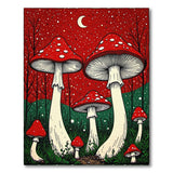 Psychedelic Red Mushroom Forest Area Rug