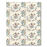 Stylized Blue Fish Floral Motif Area Rug