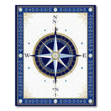 ODIKA Washable Nautical Compass Area Rug - Navy Blue & Gold Vintage Low Pile, Non-Slip Pet & Kid Friendly