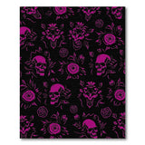 Pink Skulls Roses Gothic Pattern Area Rug