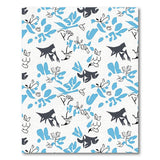 Abstract Blue Birds Leaves Area Rug