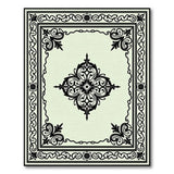 Black and White Ornate Black Medallion Persian Area Rug