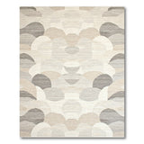 Beige Abstract Wave Cloud Rug