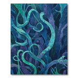 ODIKA Washable Abstract Teal & Blue Area Rug - Low Pile Non-Slip Modern Art Carpet